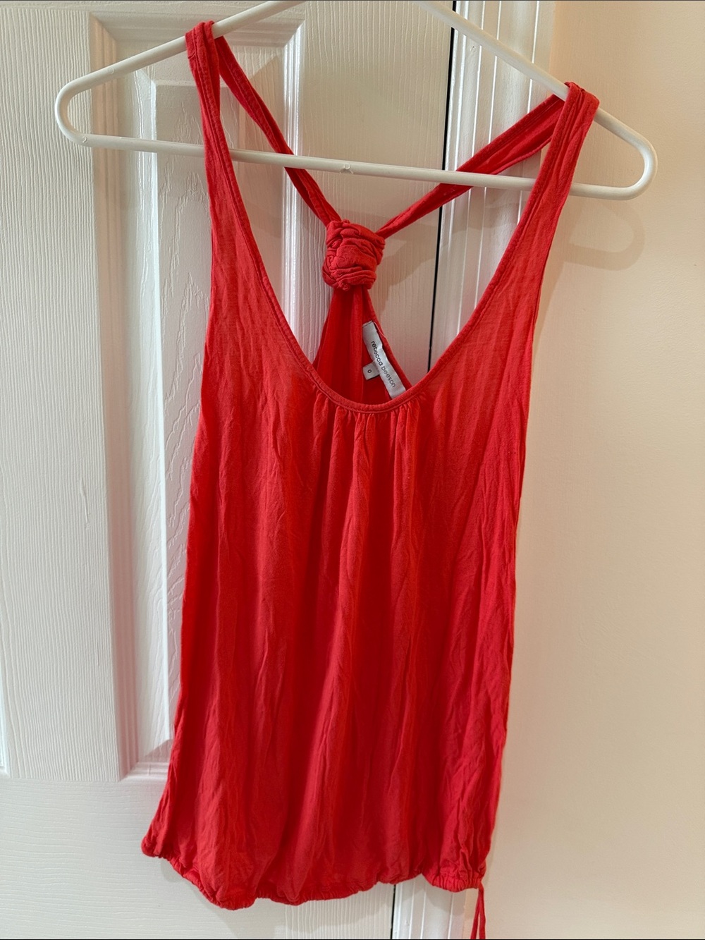 Rebecca Beeson orange Knot-Back Tank Top. Size 0
